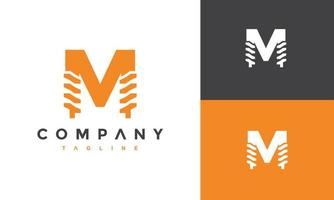 letter M drill logo vector