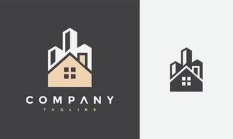 hogar real inmuebles edificio logo vector