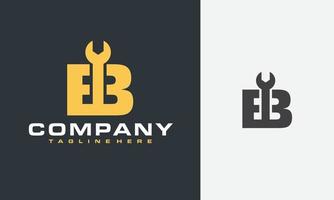 initial B wrench logo vector