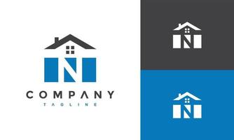 initial N home logo vector