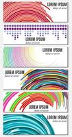 Set of six colorful abstract header banners with curved lines and place for text. Vector backgrounds for web design.