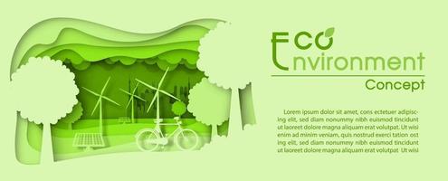 World Environment and economy concept's poster campaign in paper cut style and banner vector design.