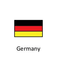 National flag of Germany in simple colors with name vector icon illustration