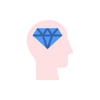 head diamond vector icon illustration