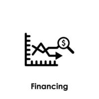 chart, growth, financing vector icon illustration