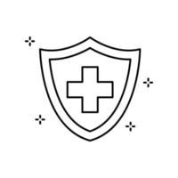 Shield, plus, medicine vector icon illustration