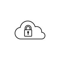 lock in cloud vector icon illustration