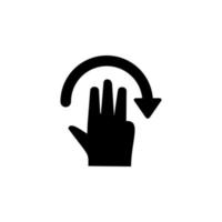 Hand, fingers, gesture, swipe, rotate, right vector icon illustration