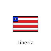 National flag of Liberia in simple colors with name vector icon illustration