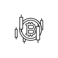 bitcoin, chart vector icon illustration