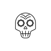 día de el muerto, cráneo vector icono ilustración