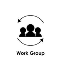 arrow, work, group vector icon illustration