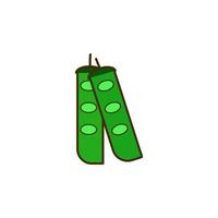 green beans colored vector icon illustration