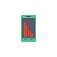 financial indicators in the phone colored vector icon illustration