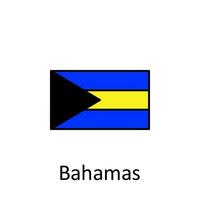 National flag of Bahamas in simple colors with name vector icon illustration