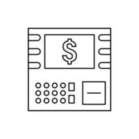 Atm, dollar, cash vector icon illustration