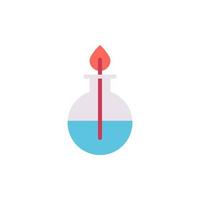 Flask, chemistry, fire vector icon illustration