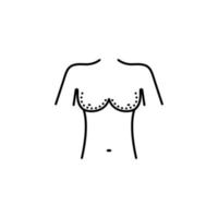 Breast lift, woman body vector icon illustration