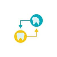 odontología, cambiar, dentista, doctor, hospital dientes color vector icono ilustración