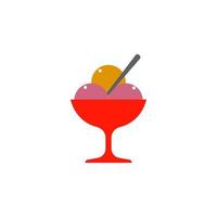 ice-cream in cup colored vector icon illustration