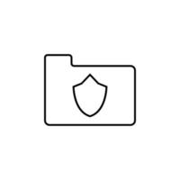 shield in folder vector icon illustration