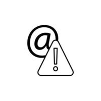 warning sign in email vector icon illustration