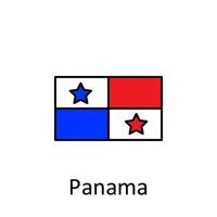 nacional bandera de Panamá en sencillo colores con nombre vector icono ilustración