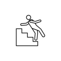 fall from the stairs line vector icon illustration