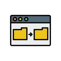 Browser, web site, folder vector icon illustration