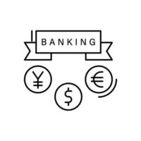bancario, dólar, finanzas, euro vector icono ilustración