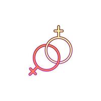 Lesbian, symbol, pride day vector icon illustration