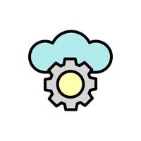 Cloud, gear vector icon illustration