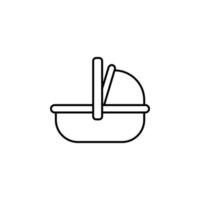 Carrycot, baby vector icon illustration