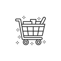 Trolley products vector icon illustration