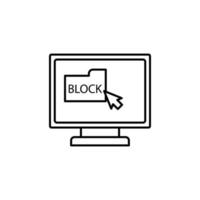 locked folder on your computer line vector icon illustration