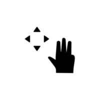 mano, dedos, gesto, golpe fuerte, girar vector icono ilustración