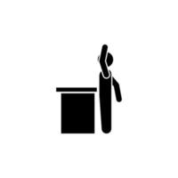 raise one's hand from the rostrum vector icon illustration
