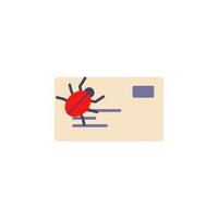 bug in mail vector icon illustration