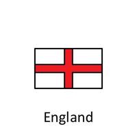 National flag of England in simple colors with name vector icon illustration