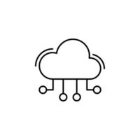 Cloud, circles, networking vector icon illustration