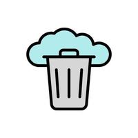 Cloud, trash vector icon illustration