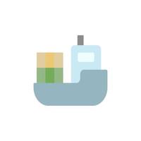 Cargo boat, manufacturing vector icon illustration
