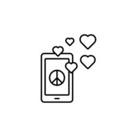 Peace symbol mobile vector icon illustration
