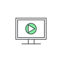 media player on the monitor vector icon illustration