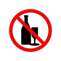 alcohol prohibited vector icon illustration