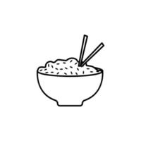 rice in a plate vector icon illustration