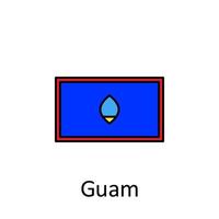 National flag of Guam in simple colors with name vector icon illustration