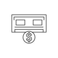 Atm, coin, dollar vector icon illustration