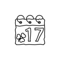 Clover, calendar, date vector icon illustration