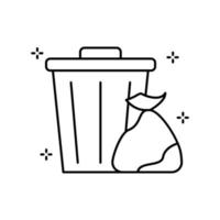 basura, basura lata vector icono ilustración